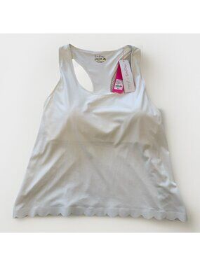 Lilly Pulitzer Size XL Luxletic Claralee Scallop Bra Tank Top White New NWT